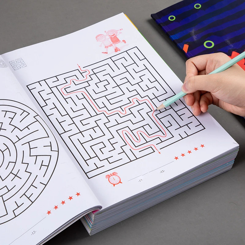 AliExpress 64-Pages Kids Maze Activity Book Concentration Brain Training Workbook Early Educational Intelligence Puzzle Book for Toddlers, view 2