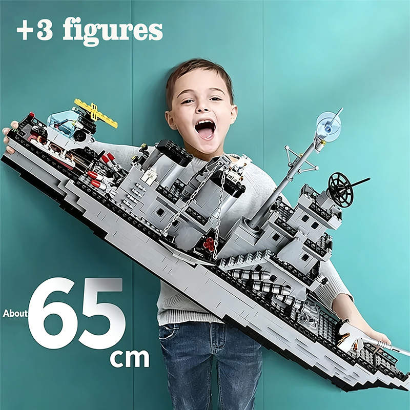 AliExpress 65CM Super Large Navy Warship Building Blocks Army Ship Model 6 in 1 Multi Shape Building Blocks Toy Set for Boys Toys