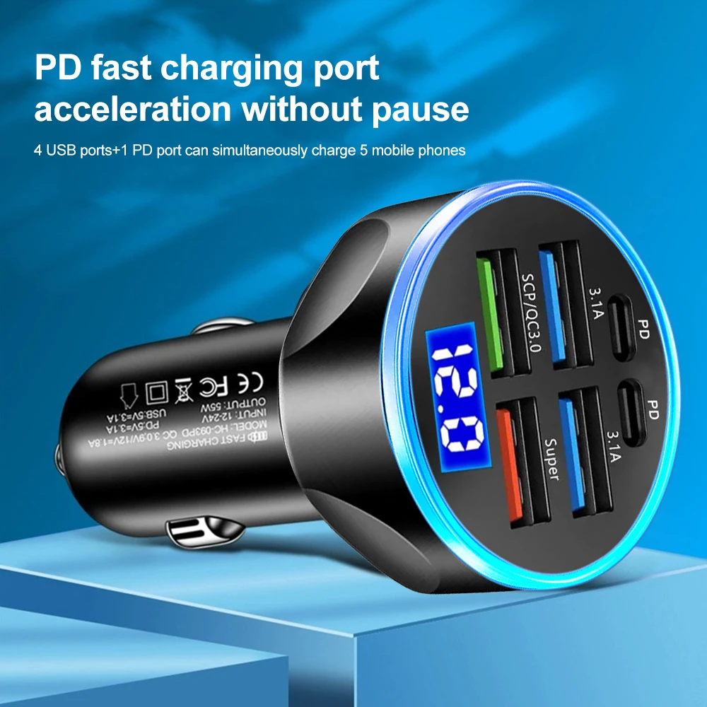 AliExpress Multi-Port Car Charger with PD and QC 3.0, view 5