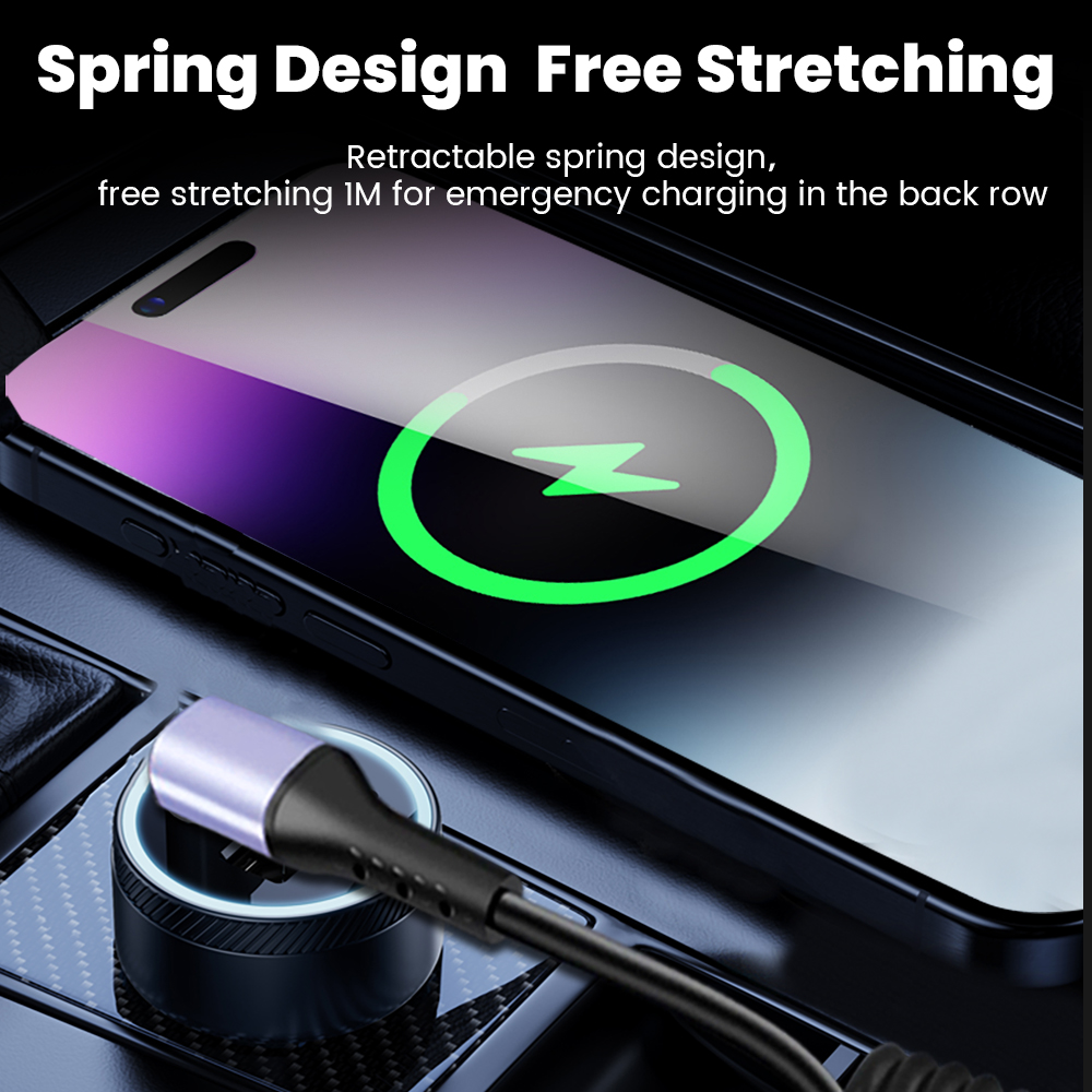 AliExpress Short Coiled USB-C to USB-C Spring Cable (100W), view 3