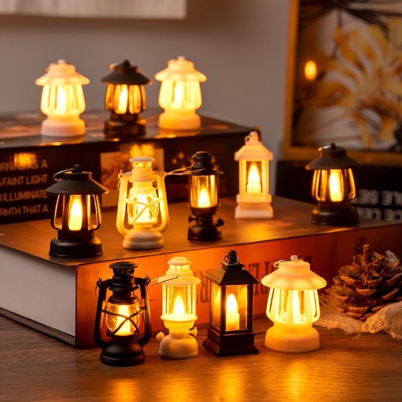 AliExpress 6cmMini Led Retro Glowing Pony Lantern Simulation Cande Light for Doll House Accessories Miniature Lamp Doll Home Decoration Toy
