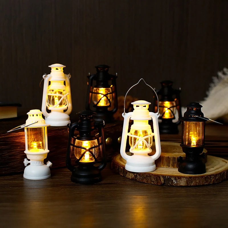 AliExpress 6cmMini Led Retro Glowing Pony Lantern Simulation Cande Light for Doll House Accessories Miniature Lamp Doll Home Decoration Toy, view 2