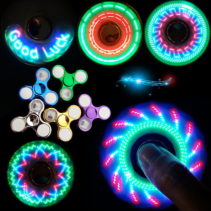 AliExpress 6colors Creative LED Light Luminous Fidget Spinner Changes Hand Spinner Golw in the Dark Stress Relief Toys For Kids, view 2