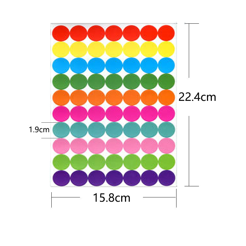 AliExpress 6mm 8mm 10mm 19mm 20mm 40mm Colored Dot Stickers Polka Circle Office Classroom Party Decoration Toys Diary Decoration Sticker, view 4