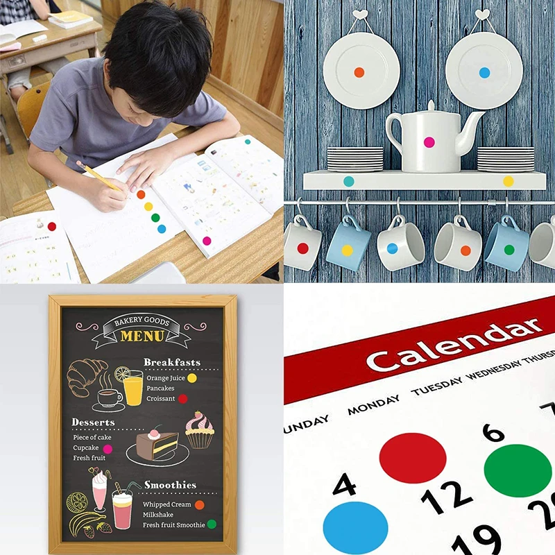 AliExpress 6mm 8mm 10mm 19mm 20mm 40mm Colored Dot Stickers Polka Circle Office Classroom Party Decoration Toys Diary Decoration Sticker, view 6