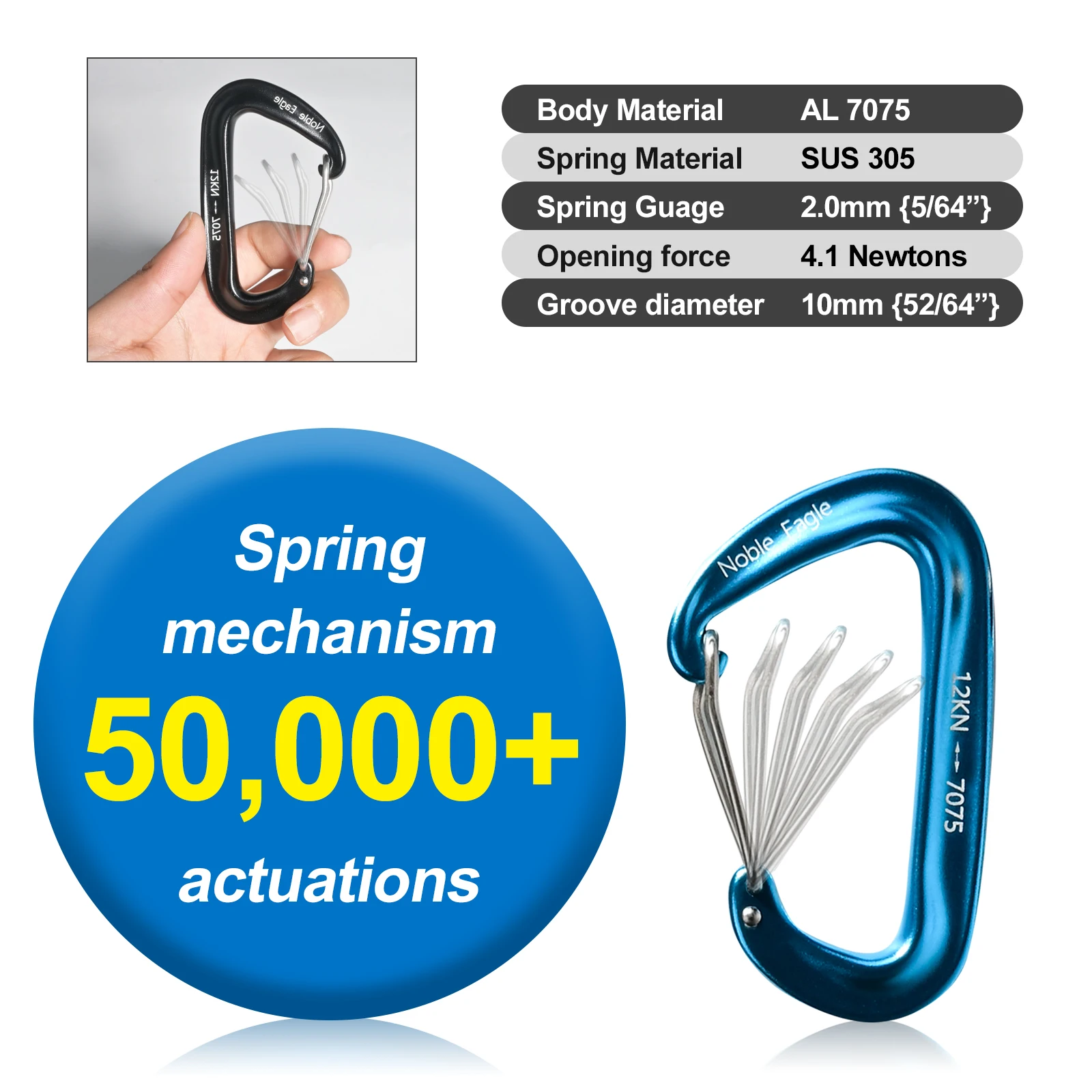 AliExpress 6-Piece Aluminum D-Ring Carabiner Set, view 2