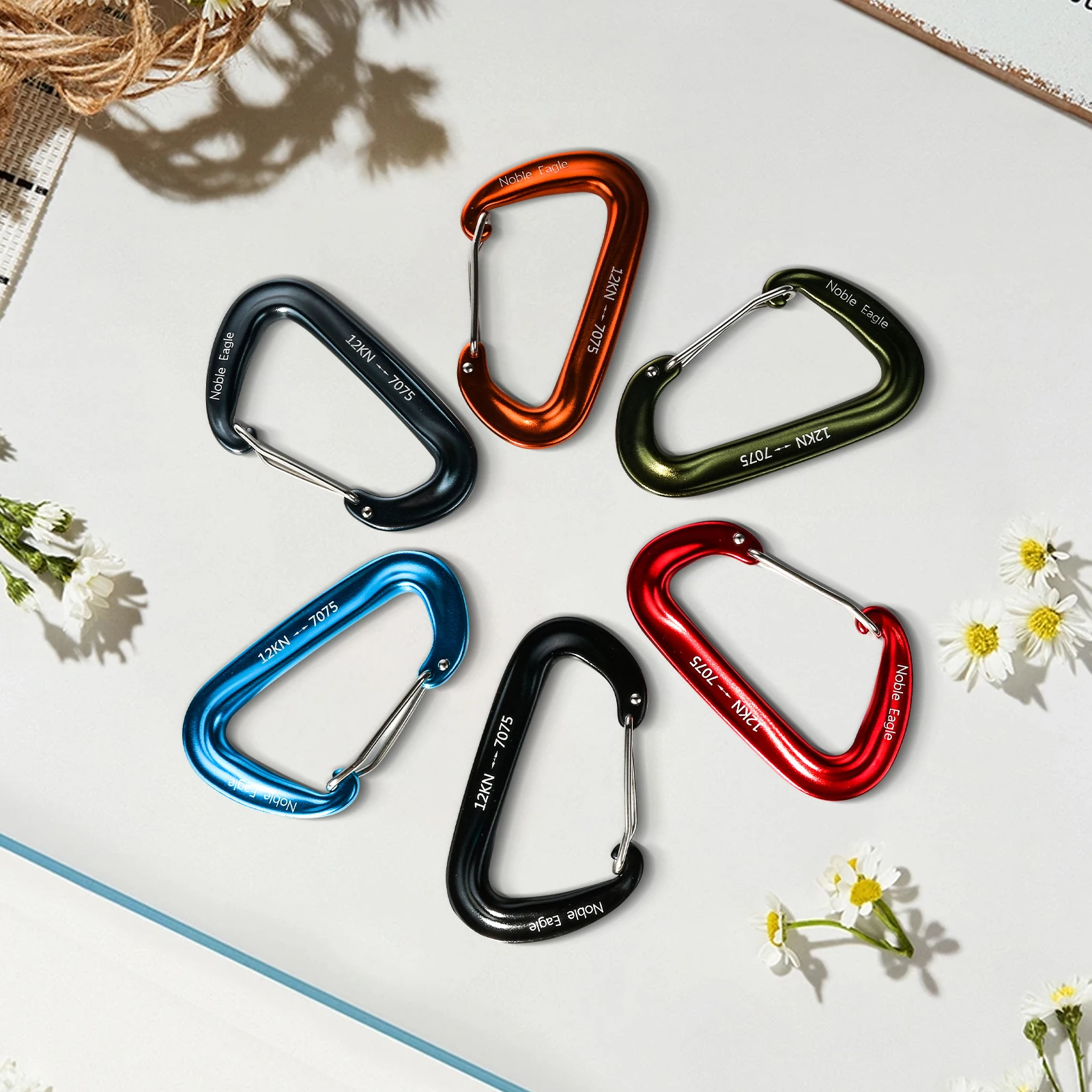 AliExpress 6-Piece Aluminum D-Ring Carabiner Set, view 4