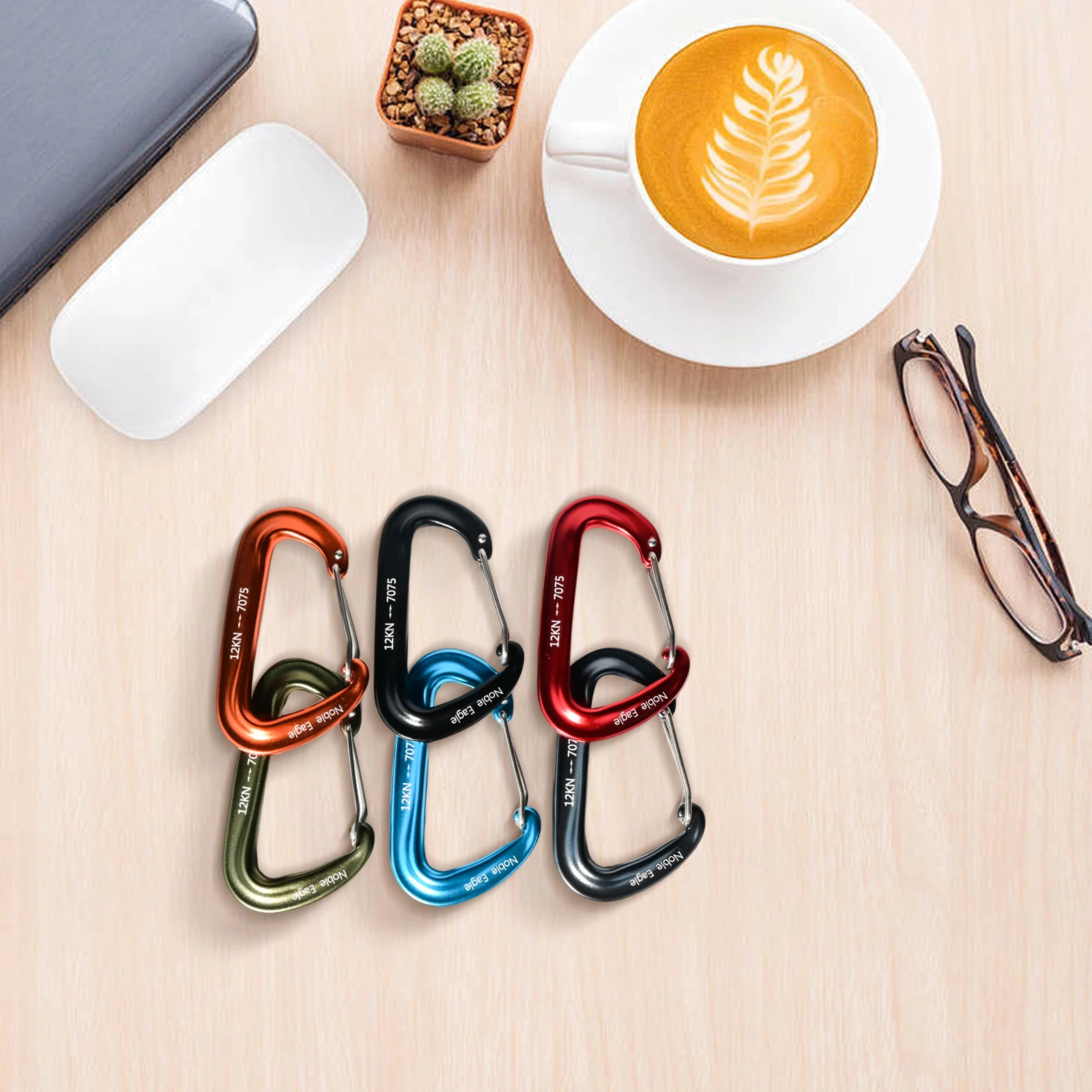 AliExpress 6-Piece Aluminum D-Ring Carabiner Set, view 5