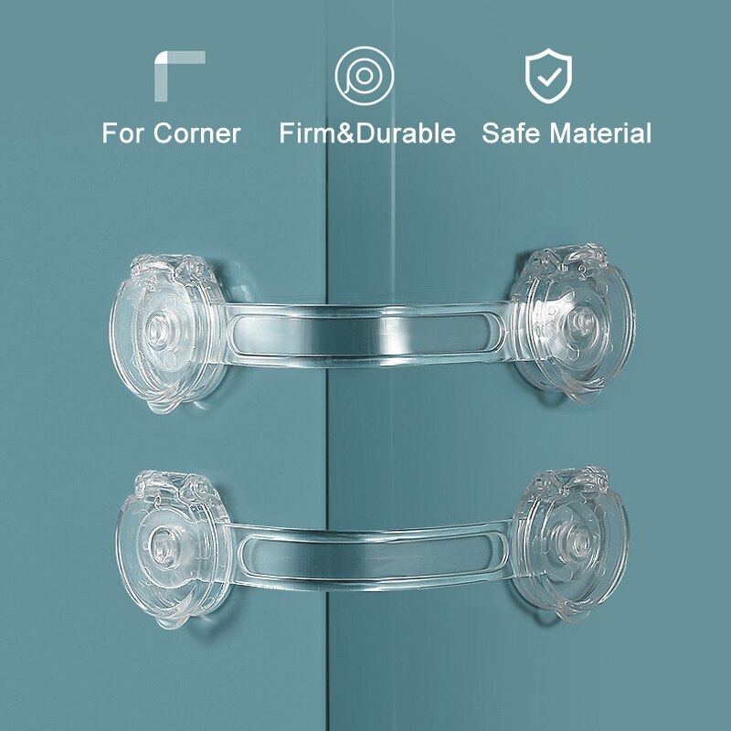 AliExpress 6PCS Baby Cabinet Locks Strap Drawer Lock Child Anti Opening Refrigerator Lock Home Baby Anti Pinch Safety Protection Buckle, view 4