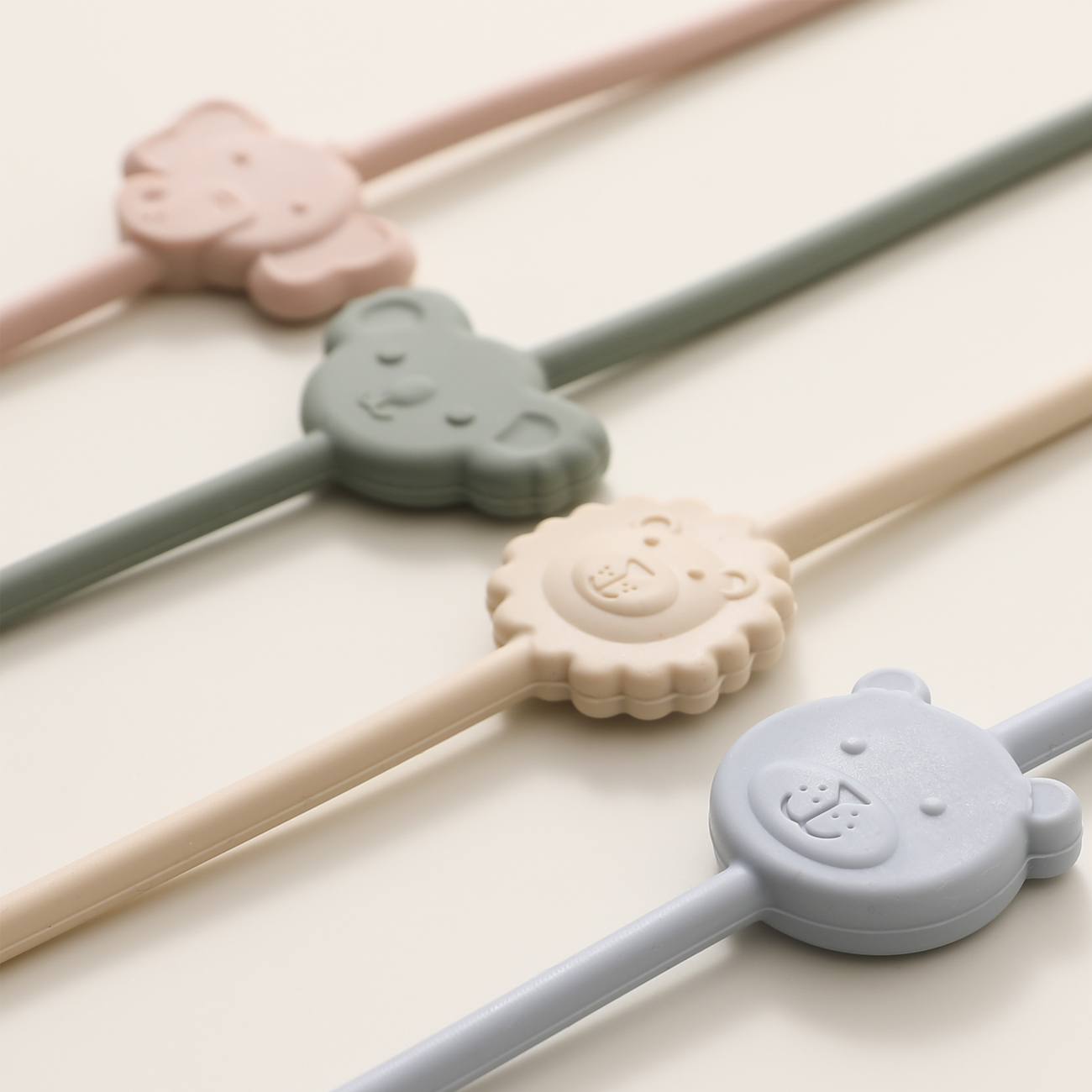 AliExpress 6pcs Baby Silicone Toys Straps ,Cartoon Animal Shape Anti-Lost Adjustable Pacifier Chain For  For Strollers, High Chairs, view 4