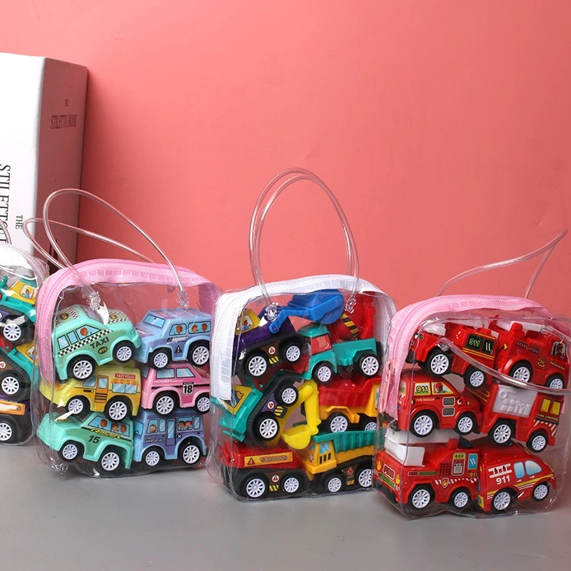 AliExpress 6pcs Car Model Toy Pull Back Car Toys Mobile Vehicle Fire Truck Taxi Model Kid Mini Cars Boy Toys Gift Diecasts Toy for Children