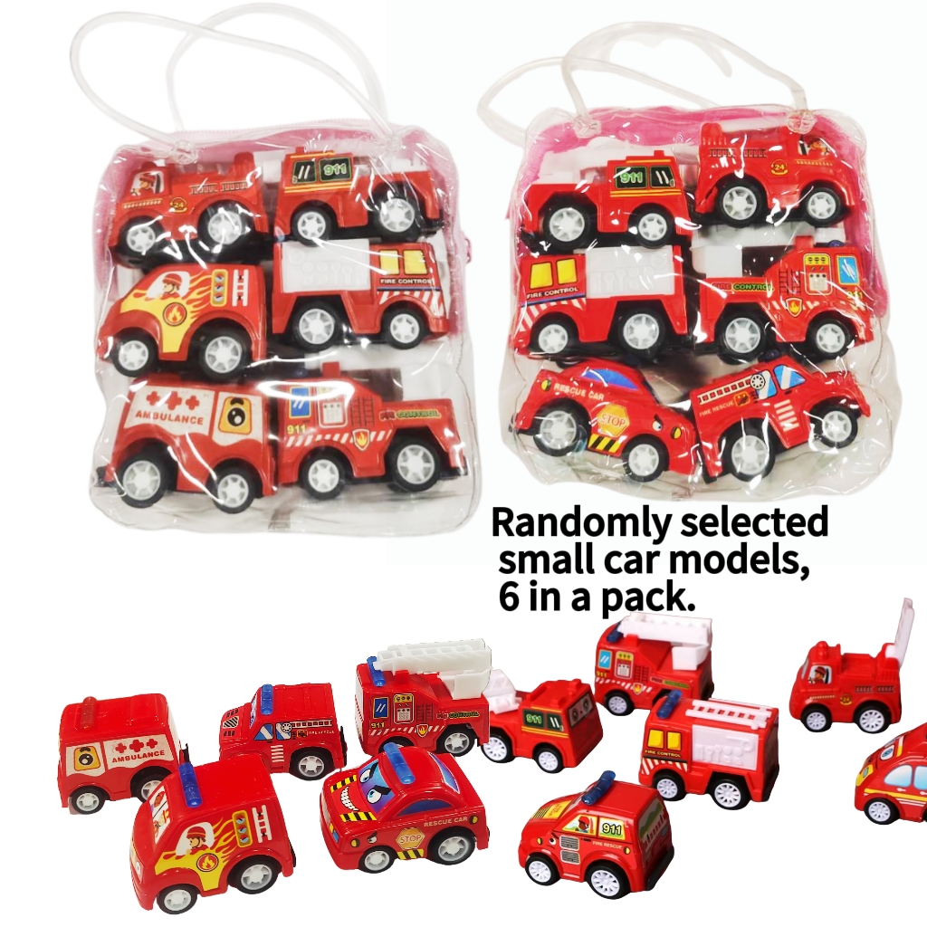 AliExpress 6pcs Car Model Toy Pull Back Car Toys Mobile Vehicle Fire Truck Taxi Model Kid Mini Cars Boy Toys Gift Diecasts Toy for Children, view 2
