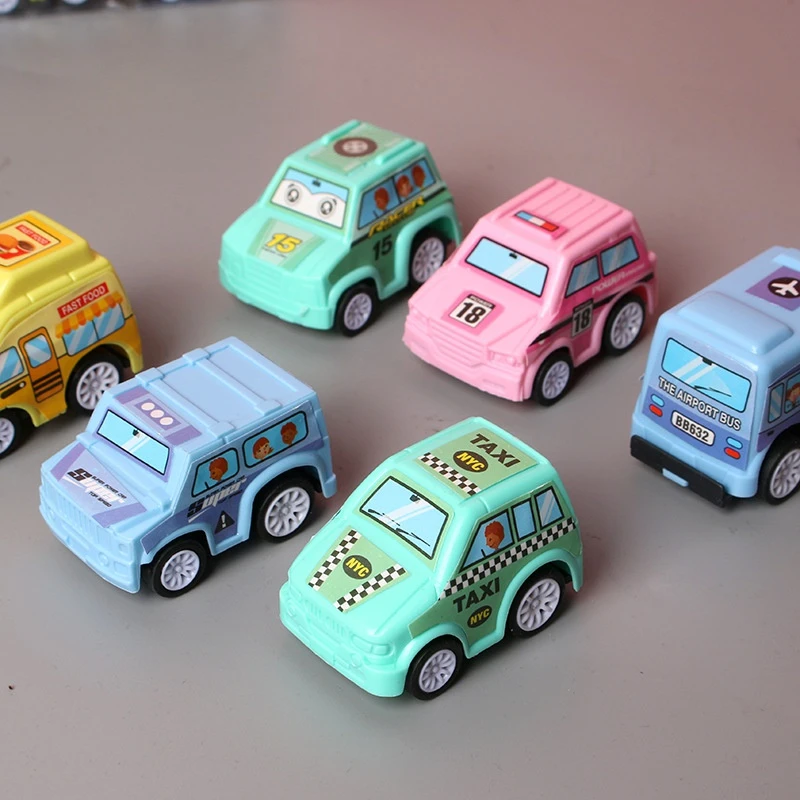AliExpress 6pcs Car Model Toy Pull Back Car Toys Mobile Vehicle Fire Truck Taxi Model Kid Mini Cars Boy Toys Gift Diecasts Toy for Children, view 4