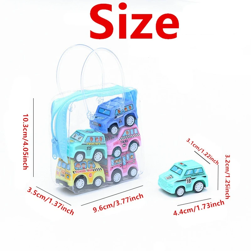 AliExpress 6pcs Car Model Toy Pull Back Car Toys Mobile Vehicle Fire Truck Taxi Model Kid Mini Cars Boy Toys Gift Diecasts Toy for Children, view 5