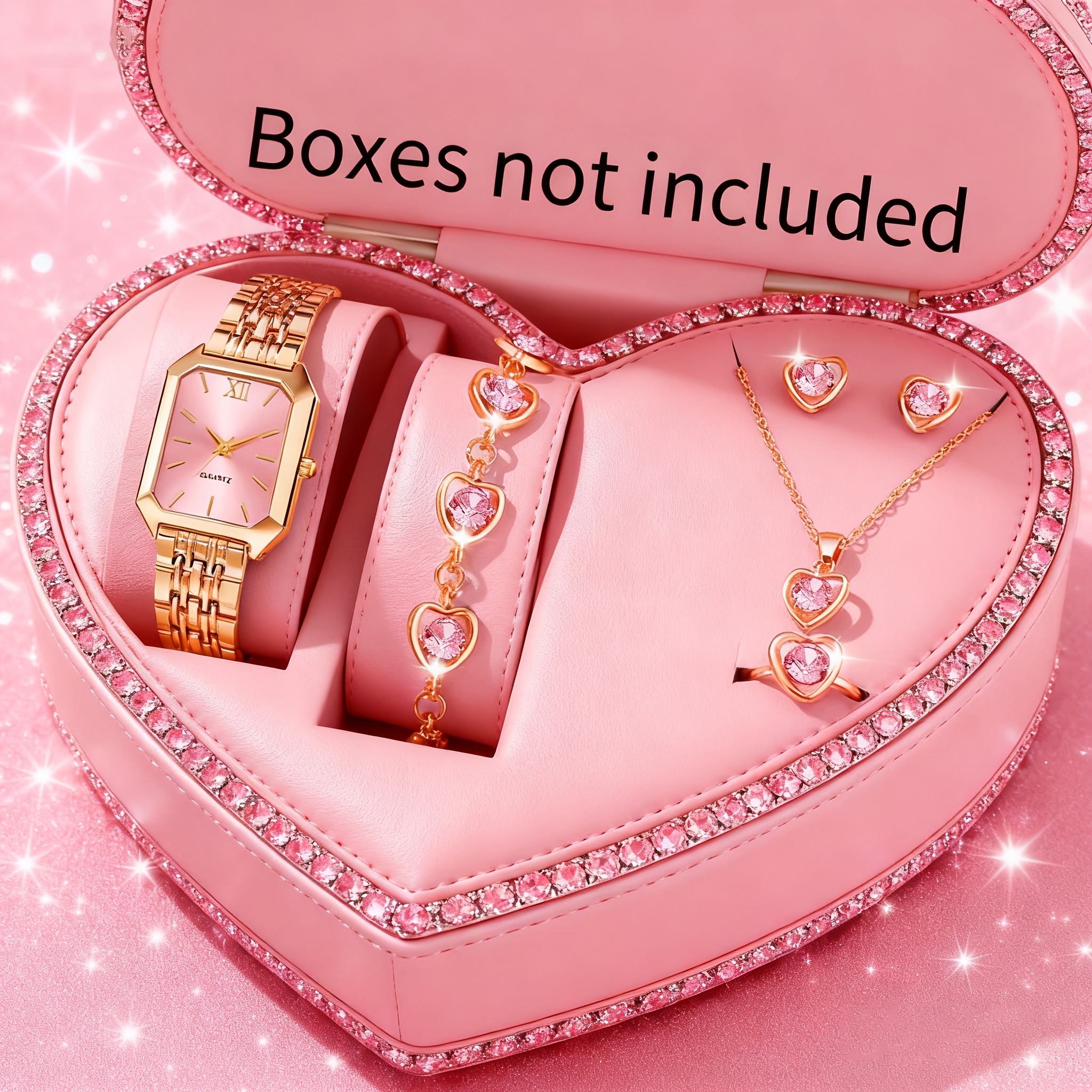 AliExpress 6-Piece Rhinestone Women's Quartz Watch Set, view 2