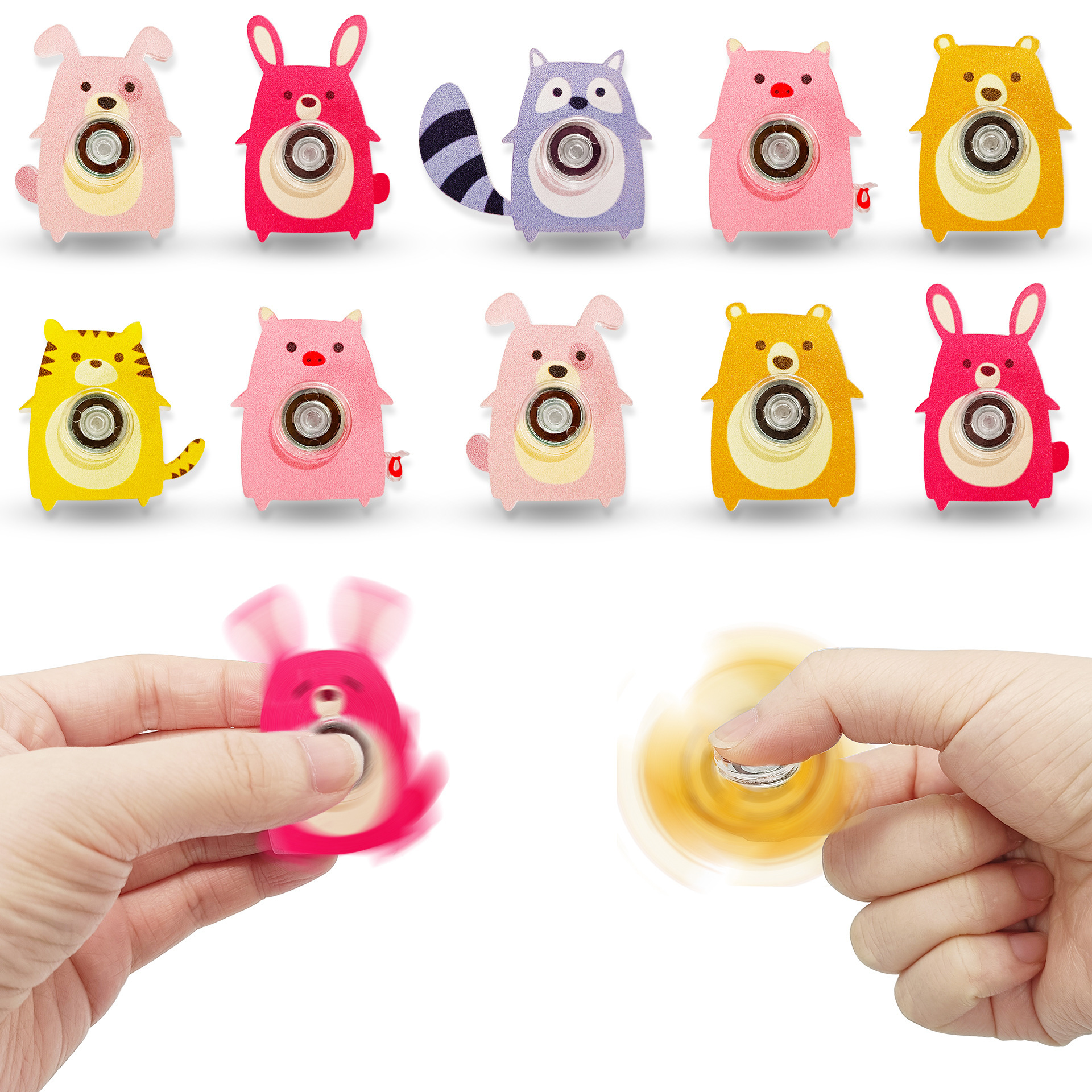 AliExpress 6PCS Fingertip Gyro Toy Creative Acrylic Animal Cat Dog Fox Fidget Spinners Toys Stress Relief Party Favors Gifts