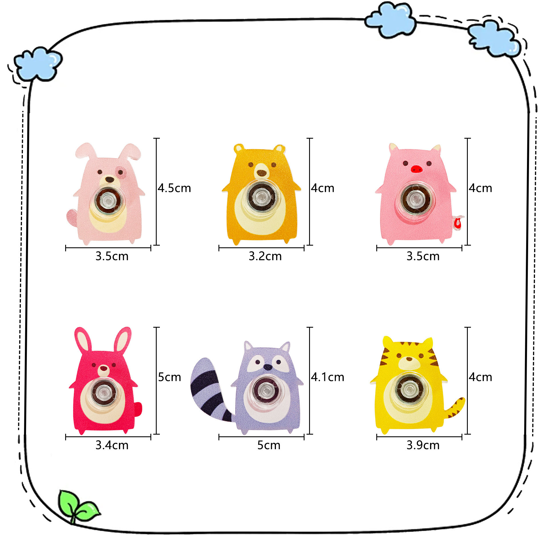 AliExpress 6PCS Fingertip Gyro Toy Creative Acrylic Animal Cat Dog Fox Fidget Spinners Toys Stress Relief Party Favors Gifts, view 5