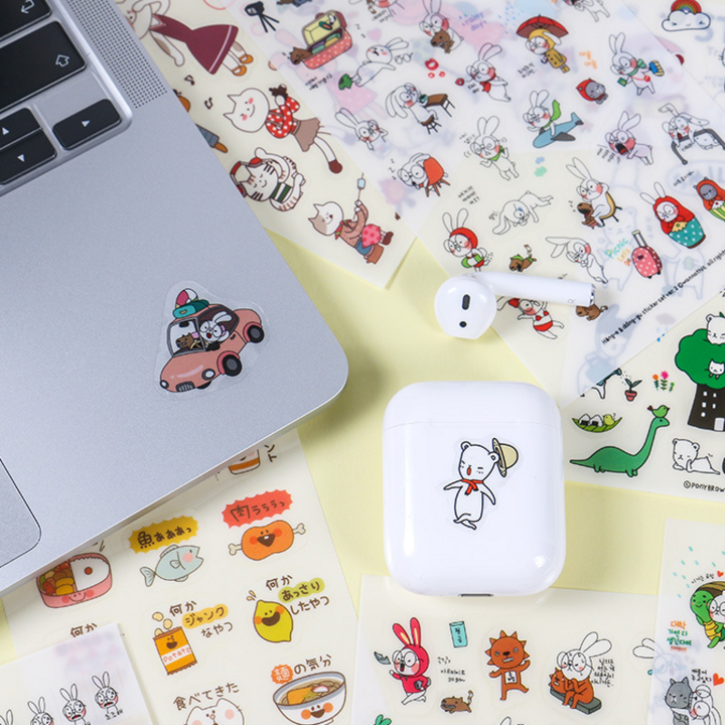 AliExpress 6Pcs/Lot Waterproof Cartoon Transparent Pvc Stickers DIY Hand Account Diary Decorative Stickers Kawaii Phone Cup Stickers, view 6
