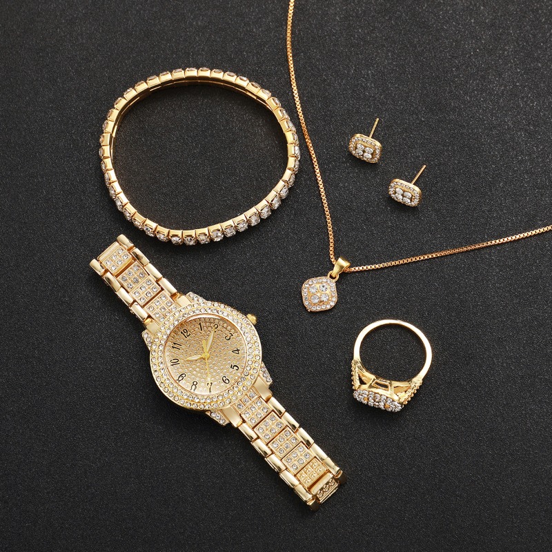 AliExpress Women's Rhinestone Quartz Watch and Jewelry Set, view 6