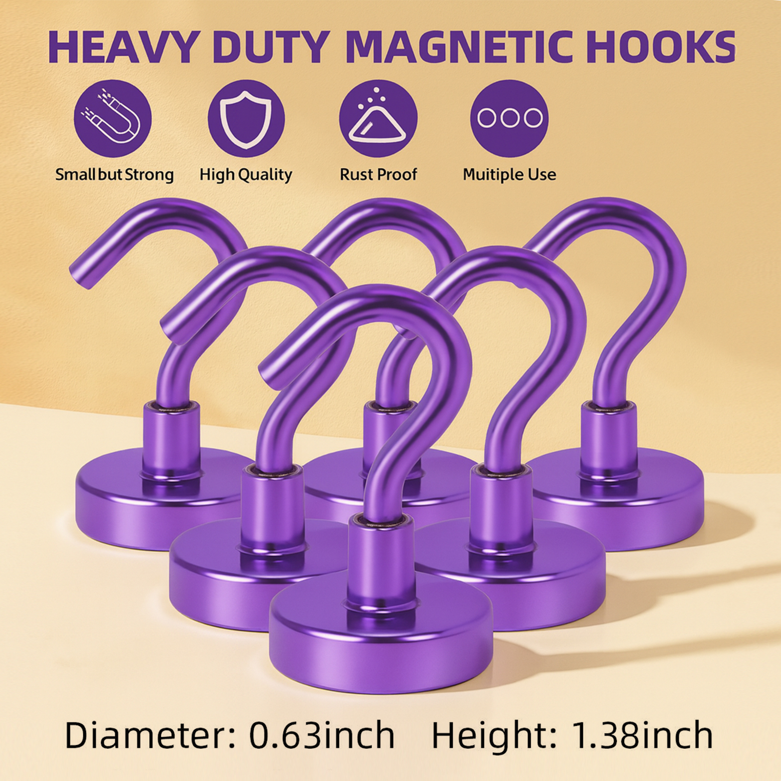 AliExpress Heavy-Duty Magnetic S-Hooks (6-Pack, 25 lb)