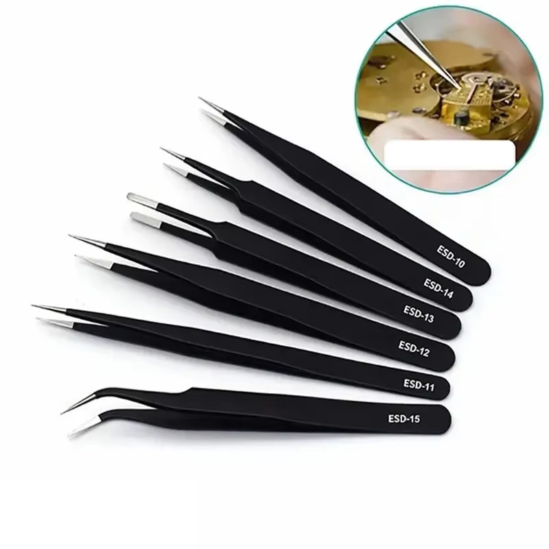 AliExpress ESD Anti-Static Long Precision Tweezers (6-Piece)