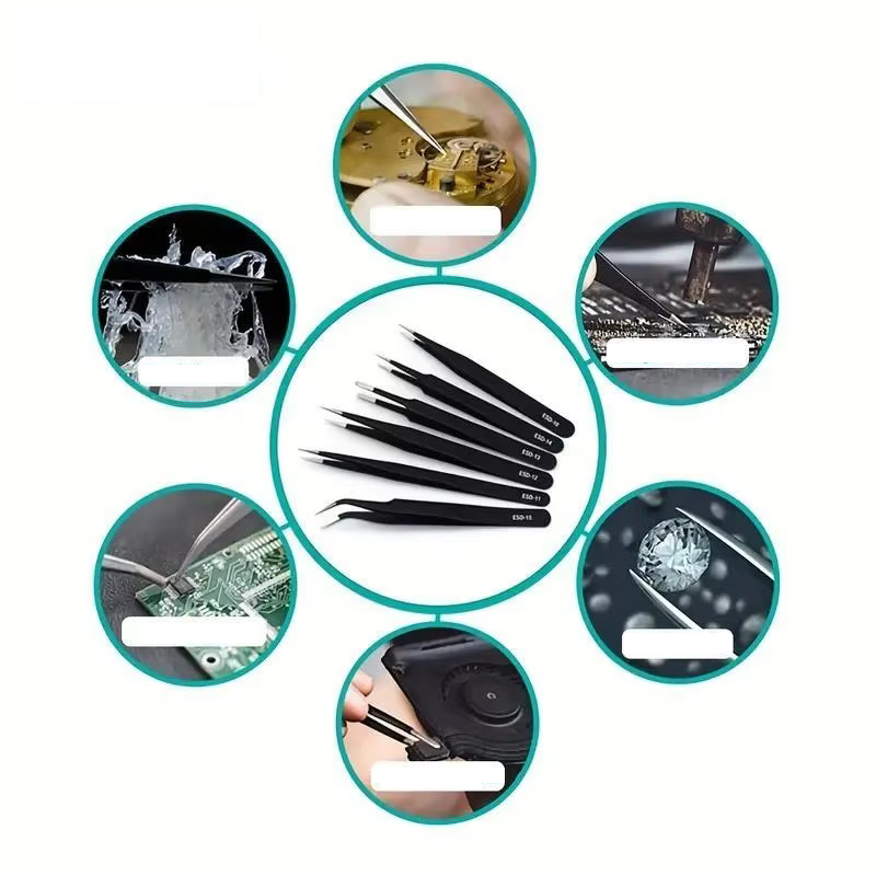 AliExpress ESD Anti-Static Long Precision Tweezers (6-Piece), view 6