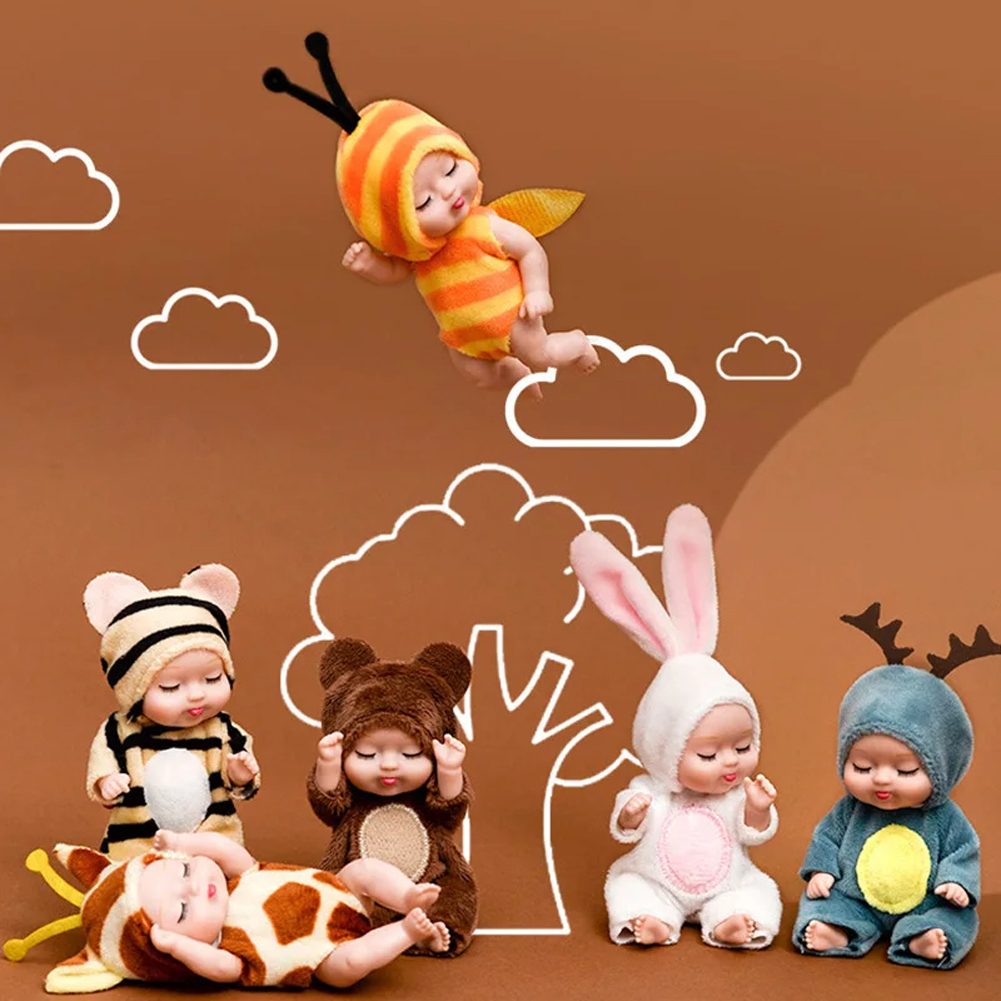 AliExpress 6Pcs Reborn Doll Kit Toy Simulation Princess Dolls Toy Mini Cute Sleeping Baby with Clothes Accessories Birthday Gift for Kids, view 4
