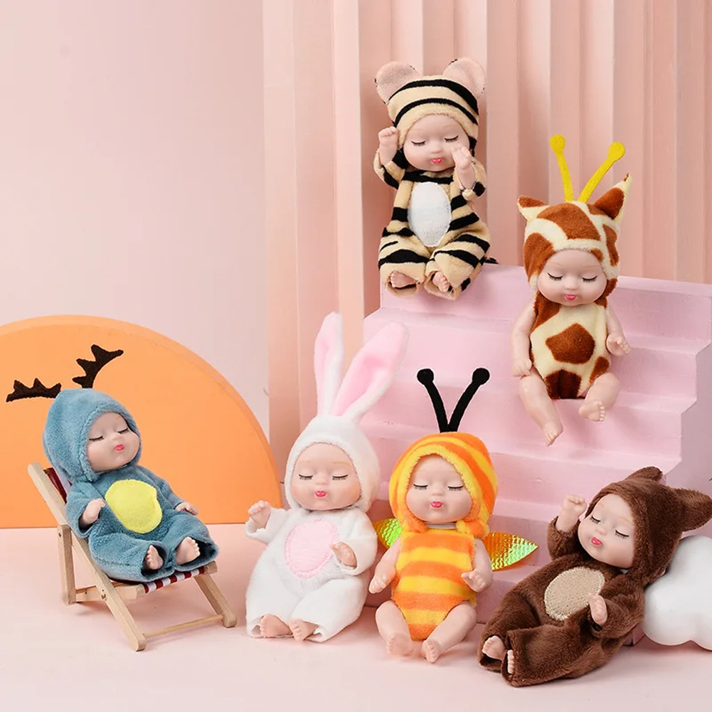 AliExpress 6Pcs Reborn Doll Kit Toy Simulation Princess Dolls Toy Mini Cute Sleeping Baby with Clothes Accessories Birthday Gift for Kids, view 5