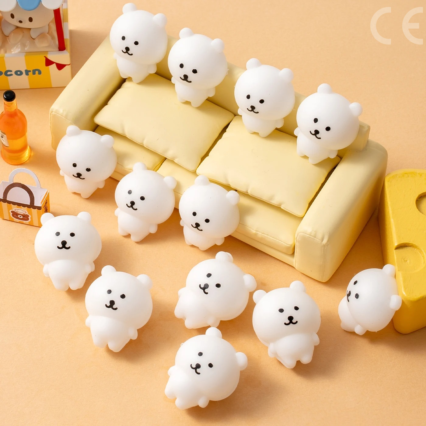 AliExpress 6pcs Self deprecating Bear Pinch Fun Bear Pinch Cute Expression Stress Relieving Toy Little Nose Ga Cute Children's Prize, view 3