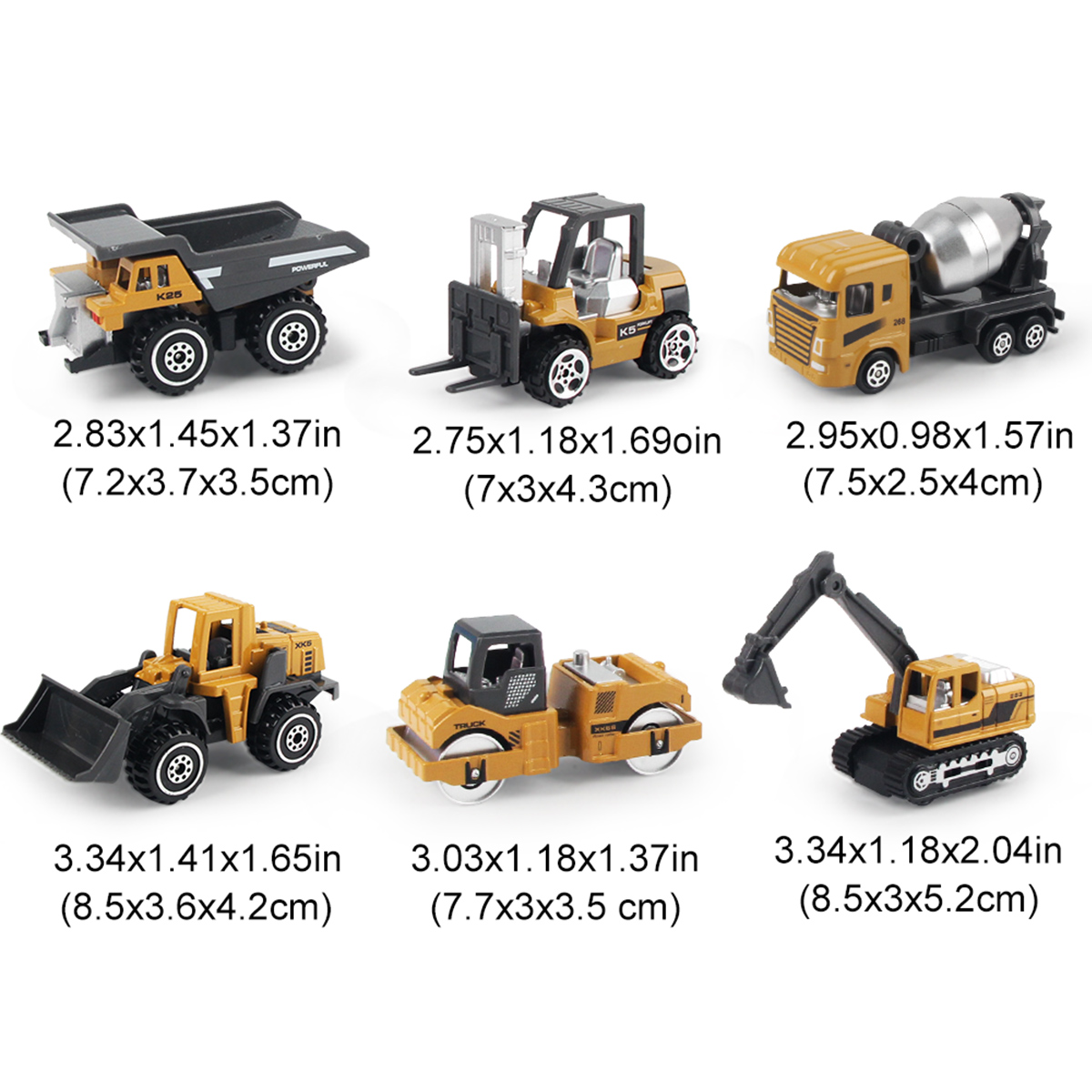 AliExpress 6pcs/set Alloy Engineering Truck Toy Car Classic Construction Model Vehicle Loader Tractor Excavator Toys for Boys Gifts, view 3