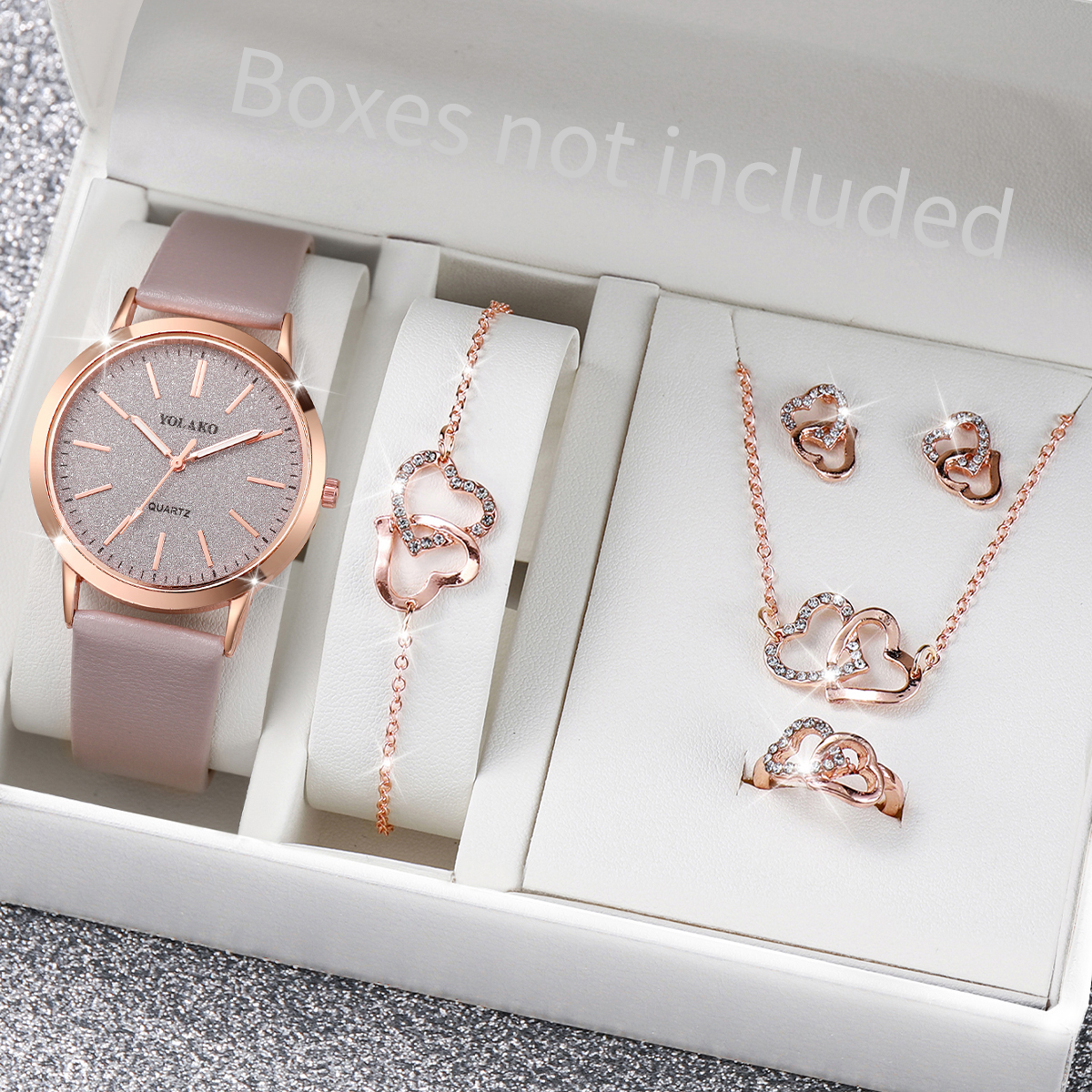 AliExpress 6-Piece Women's Frosted Dial Quartz Watch Set