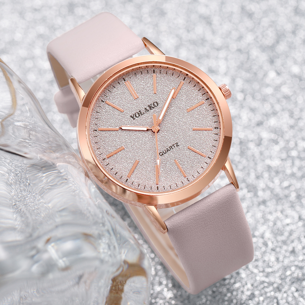 AliExpress 6-Piece Women's Frosted Dial Quartz Watch Set, view 4