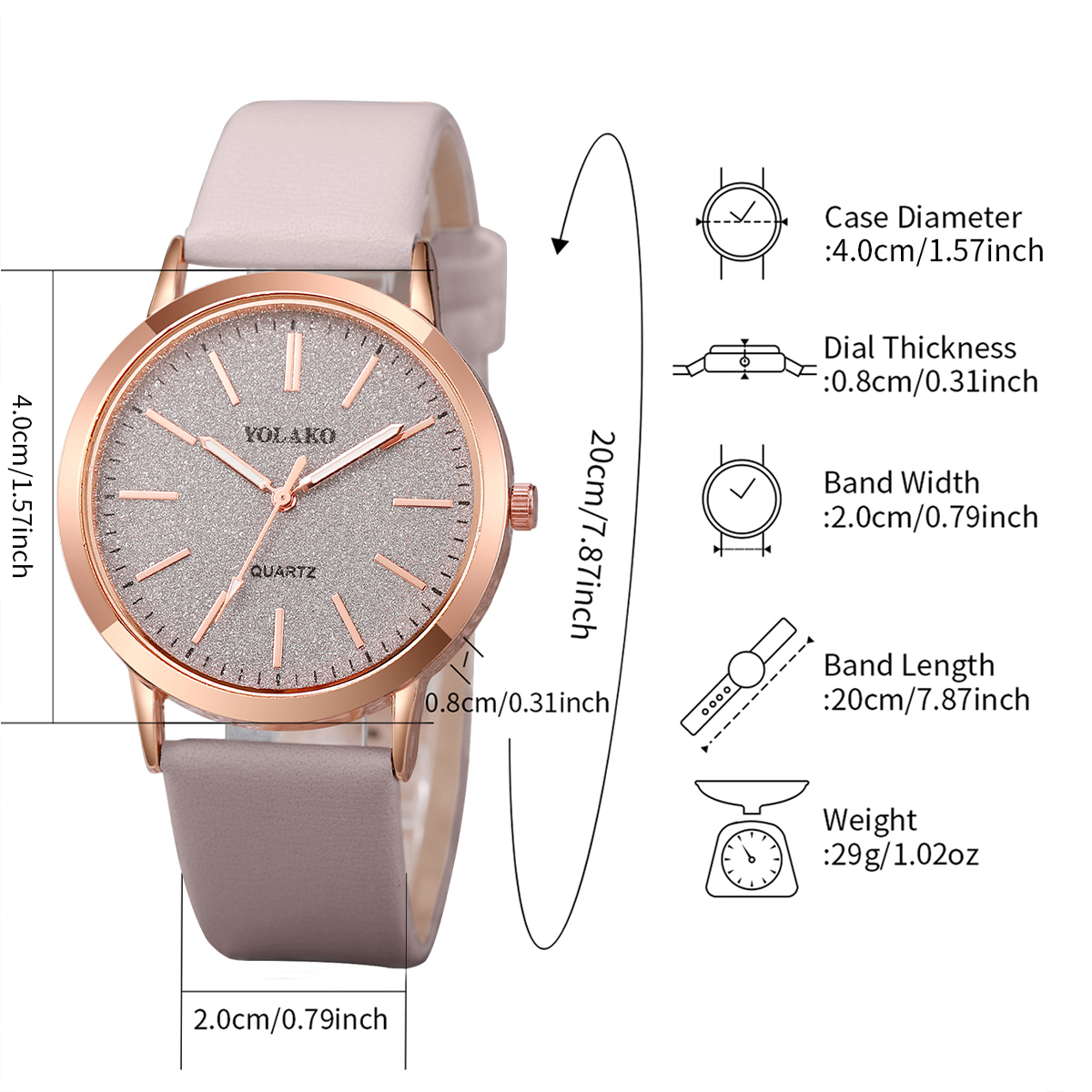 AliExpress 6-Piece Women's Frosted Dial Quartz Watch Set, view 5