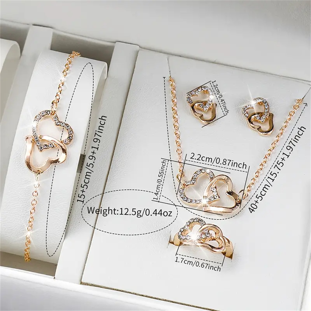 AliExpress 6-Piece Heart Butterfly Women's Watch Jewelry Set, view 4