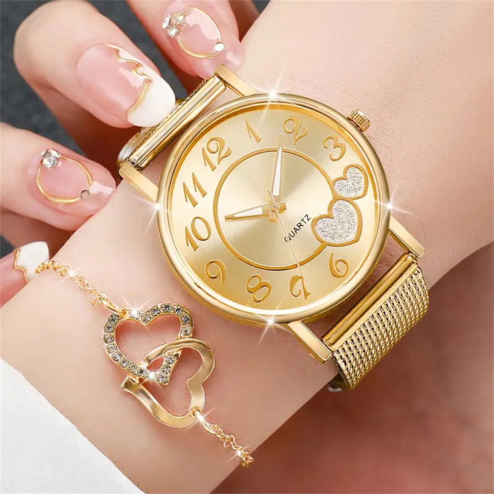 AliExpress 6-Piece Heart Butterfly Women's Watch Jewelry Set, view 6