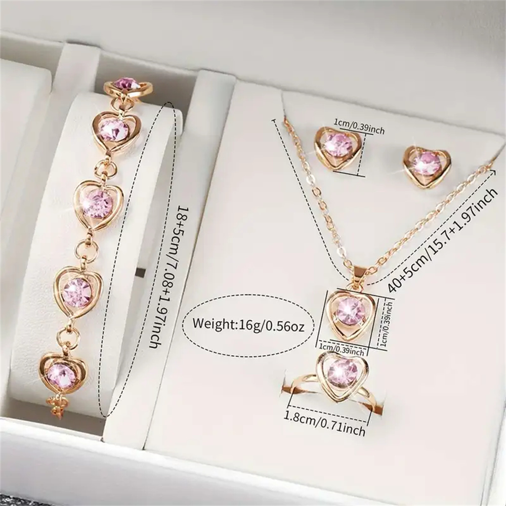 AliExpress Women's Heart Rhinestone Quartz Watch Set (6-Piece), view 4