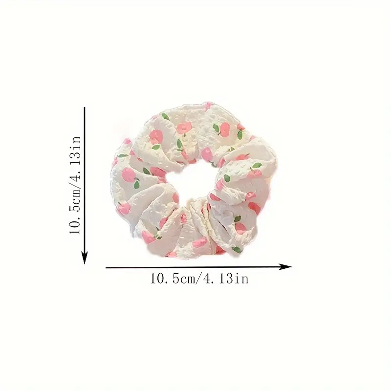 AliExpress 6-Piece Pink Peach Blossom Check Scrunchies, view 4