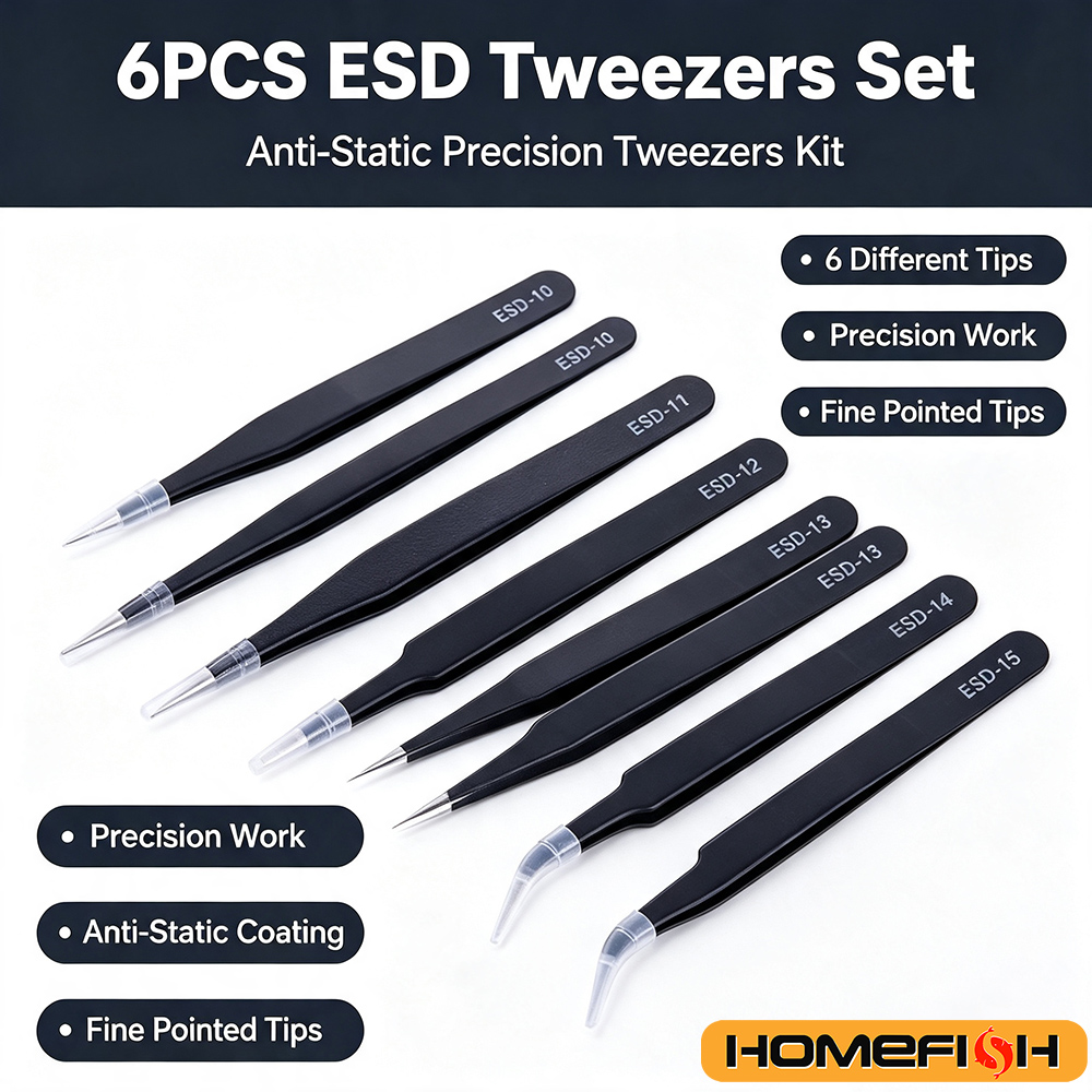 AliExpress Anti-Static ESD Tweezers Set (6-Piece), view 3