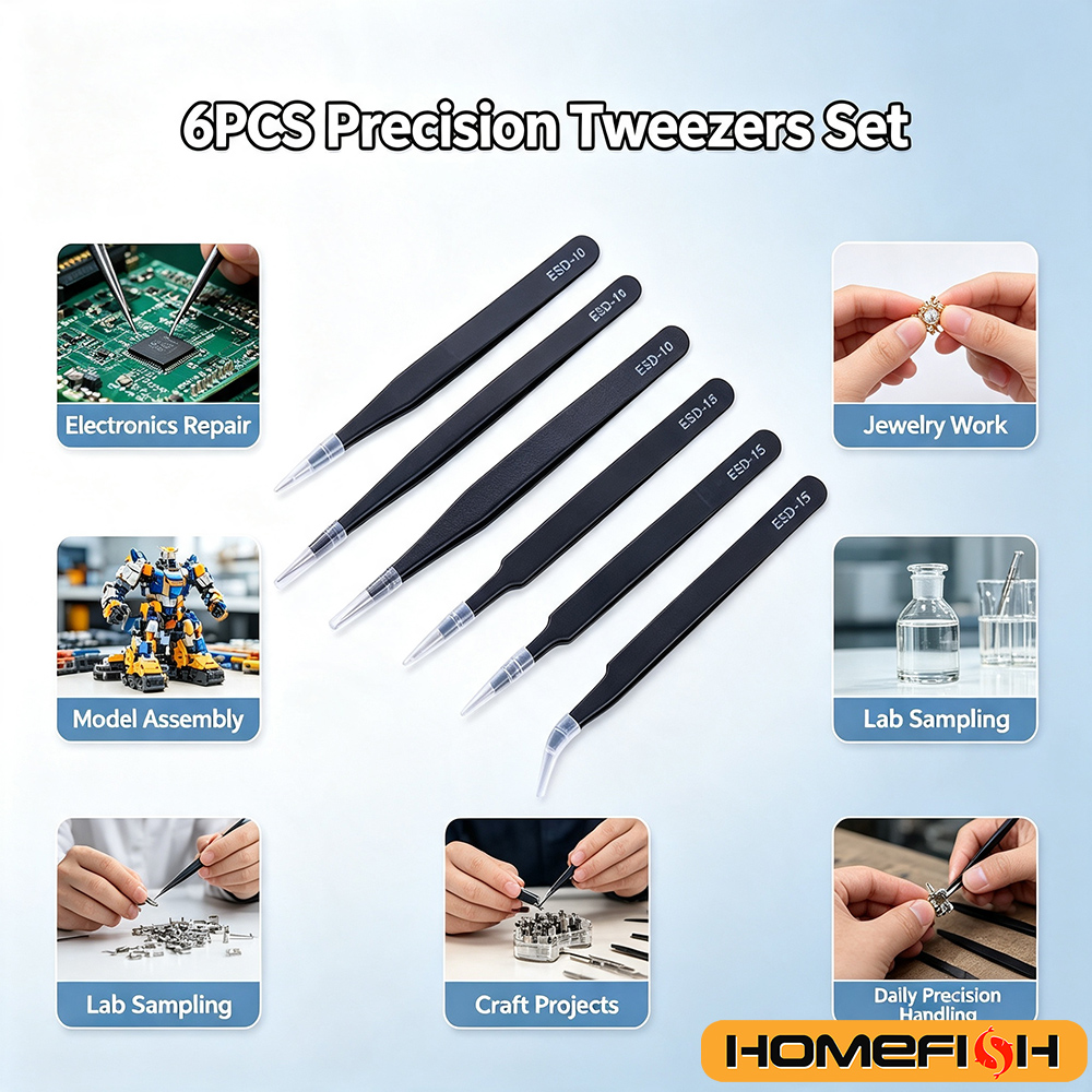 AliExpress Anti-Static ESD Tweezers Set (6-Piece), view 6