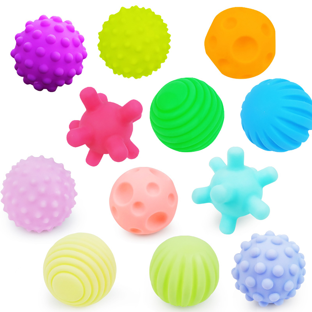AliExpress 6Pcs Textured Multi Ball Set Develop Tactile Senses Toy Baby Touch Hand Ball Toys Training Ball Massage Soft Balls Kids Gifts, view 2