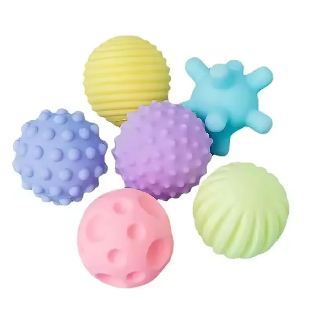 AliExpress 6Pcs Textured Multi Ball Set Develop Tactile Senses Toy Baby Touch Hand Ball Toys Training Ball Massage Soft Balls Kids Gifts, view 4