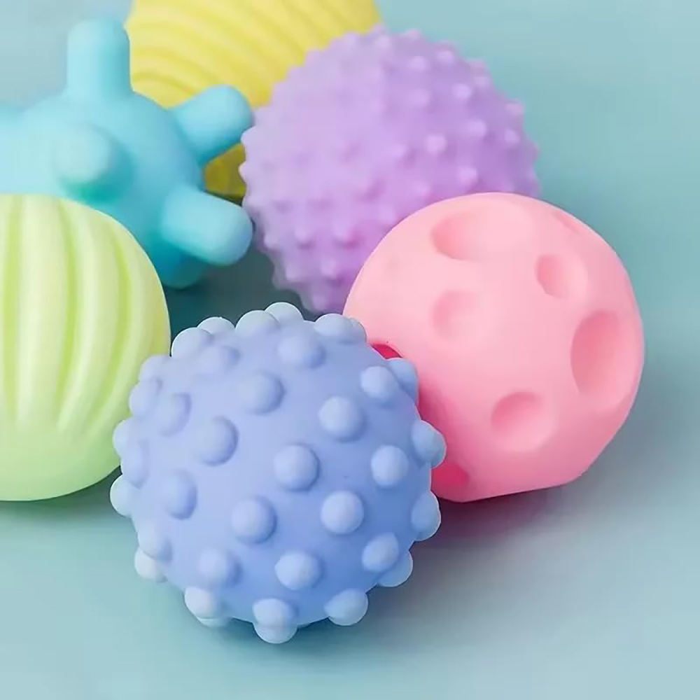 AliExpress 6Pcs Textured Multi Ball Set Develop Tactile Senses Toy Baby Touch Hand Ball Toys Training Ball Massage Soft Balls Kids Gifts, view 5