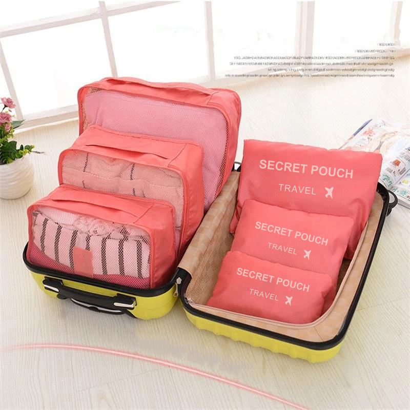 AliExpress 6pcs Travel Storage Bag Large Capacity Luggage Clothes Sorting Organizer Set Suitcase Pouch Case Shoes Packing Cube Bag, view 2