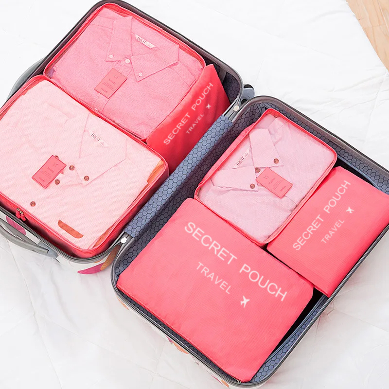 AliExpress 6pcs Travel Storage Bag Large Capacity Luggage Clothes Sorting Organizer Set Suitcase Pouch Case Shoes Packing Cube Bag, view 3
