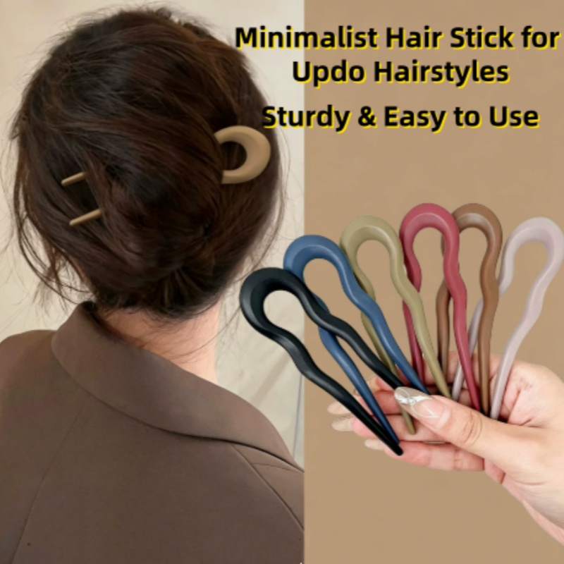 AliExpress Matte Geometric U-Shaped Hair Forks (6-Piece Set)