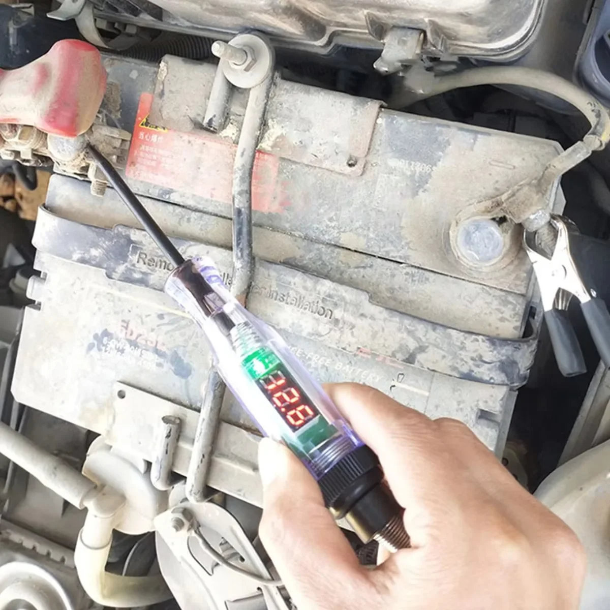 AliExpress 6V 12V 24V Car Truck Voltage Circuit Tester Pen, 5V-90V Digital Display Auto Test Light Probe for Automotive, view 4