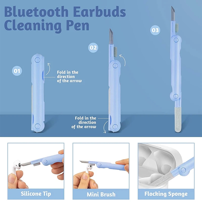 AliExpress 7 in 1 Computer Keyboard Cleaner Brush Kit Earphone Cleaning Pen For Headset Keyboard Cleaning Tools Cleaner Keycap Puller Kit, view 6