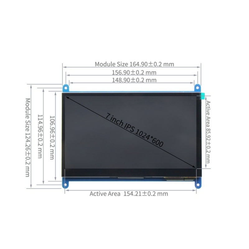 AliExpress 7 Inch Raspberry Pi IPS Touchscreen Monitor, view 2