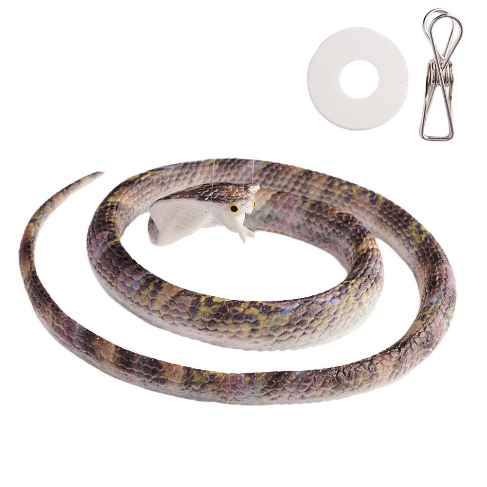 AliExpress 70cm Fake Large Rubber Snake With Line Simulation Prank Toy Realistic Lifelike Scare Prank Gag Gift Joke Toys For Kids Y2W4, view 3