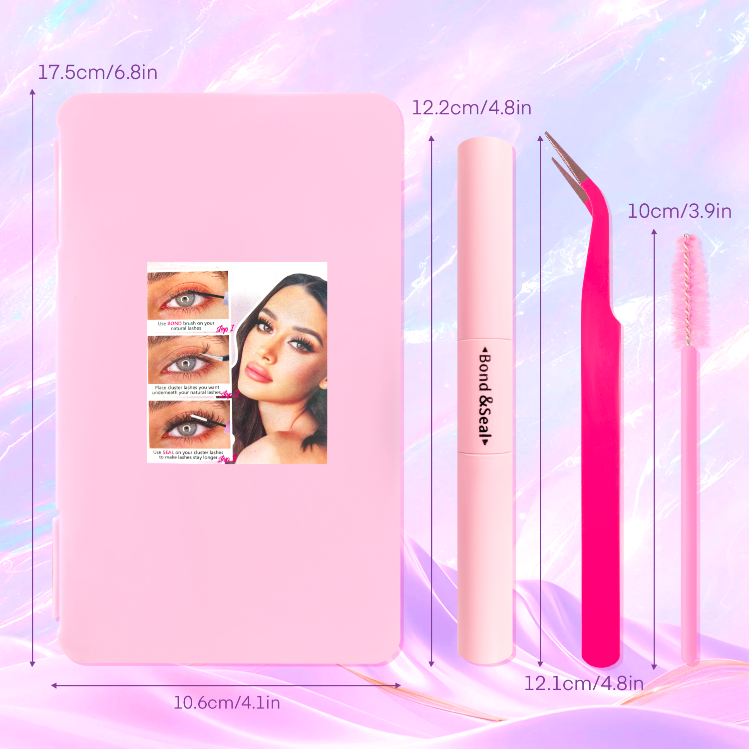AliExpress 720/200pcs Eyelash Extension Kit Fluffy Eyelash Extension Kit with Lash Bond and Seal Lash Tweezers Thick Lash Clusters Wispy, view 5